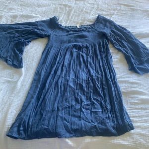 Blue off the shoulder short dress